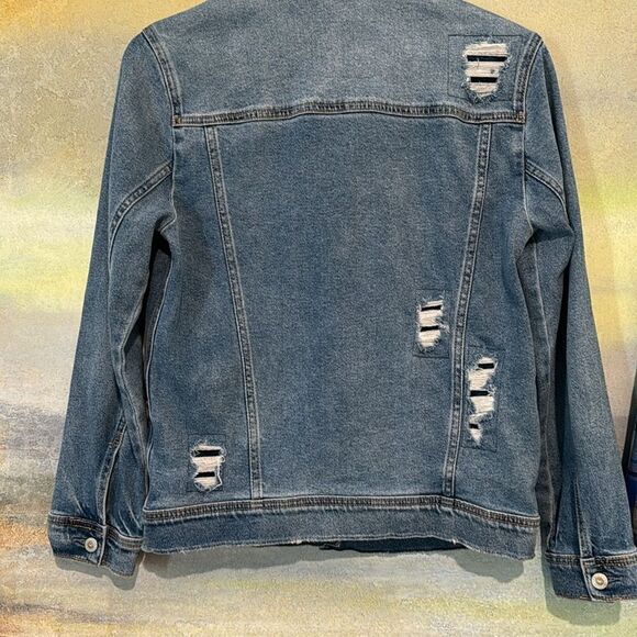 Hollister Jean jacket distressed EUC size Small - Picture 10 of 12